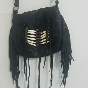 Genuine Leather fringe cross body